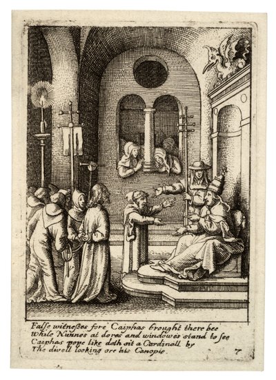 Jesus Again Before Caiaphas by Wenceslaus Hollar